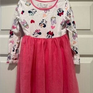 Disney Minnie Mouse White and Pink Kids Dress